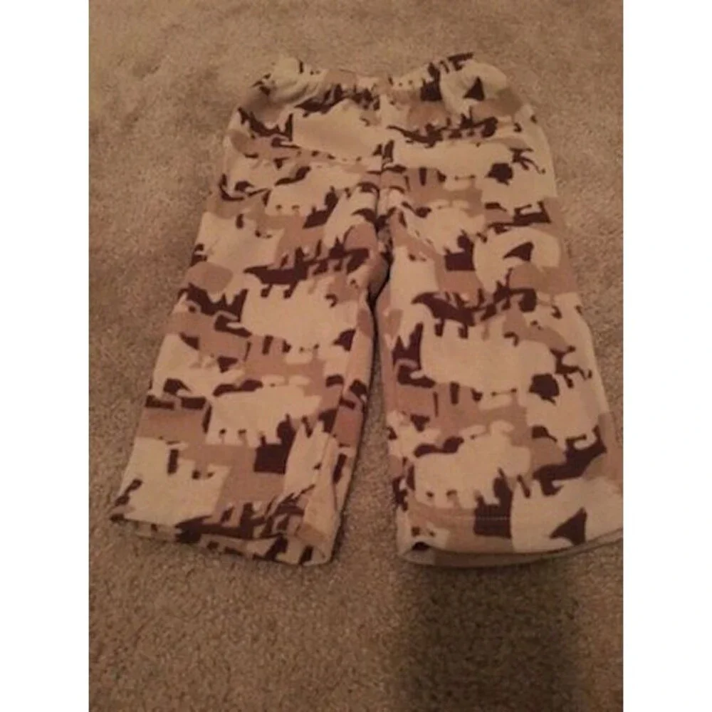 Carter's Baby Boys Fleece Pajama Pants Lounge Sleep Size 18 Months Brown Tan
